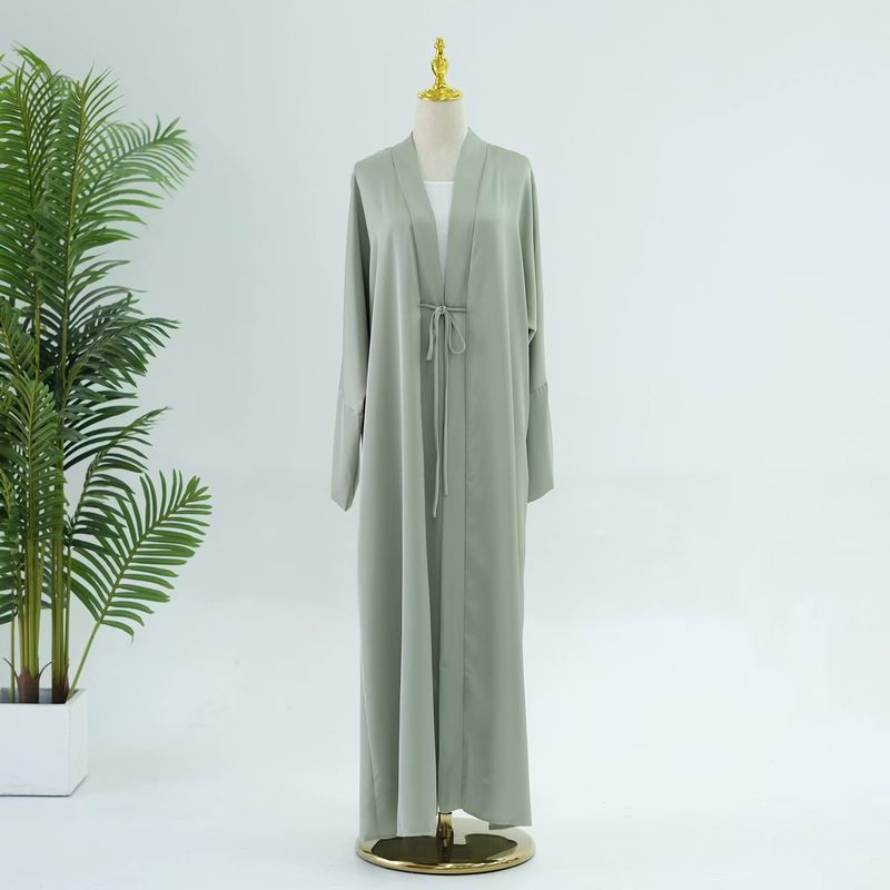 

Новый Ближний Восток Дубай Элегантный Однотонный Кардиган на шнуровке Темпераментное Платье Кардиган на шнуровке Платье Light green 56