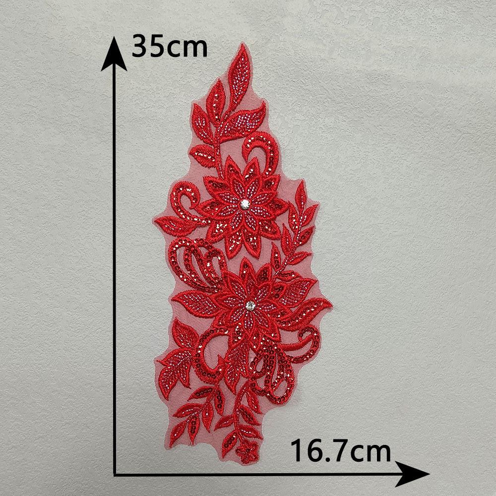 Three-Dimensional Versatile Bead Embroidery Mesh Sequin Embroidery Nail Drill Lace Embroidery Decorative Clothes Decal Accessories Sewing Lace