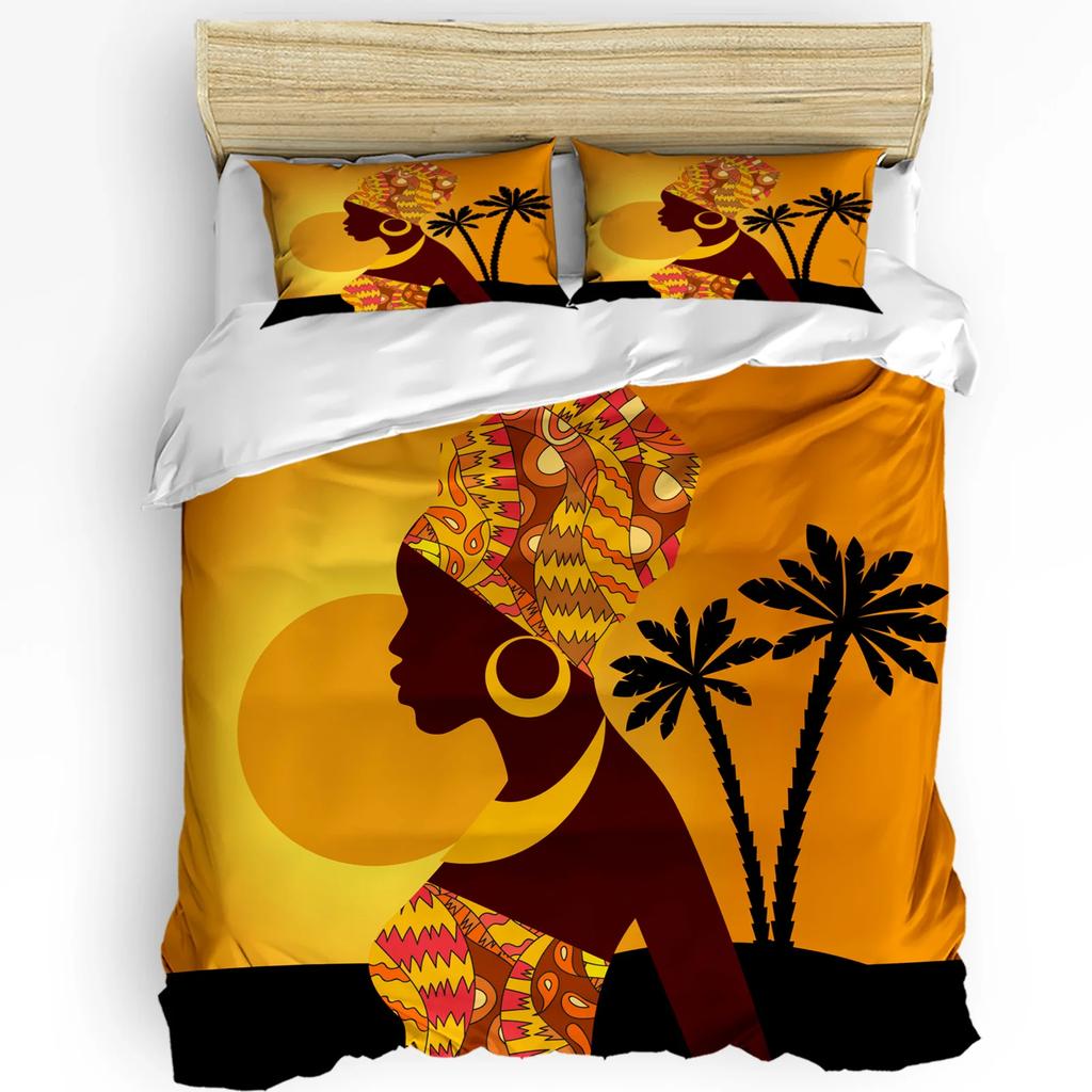 Africa Silhouette Elephant Giraffe Duvet Cover 3pcs Bedding Set Home Textile Quilt Cover Pillowcases Room Bedding Set No Sheet