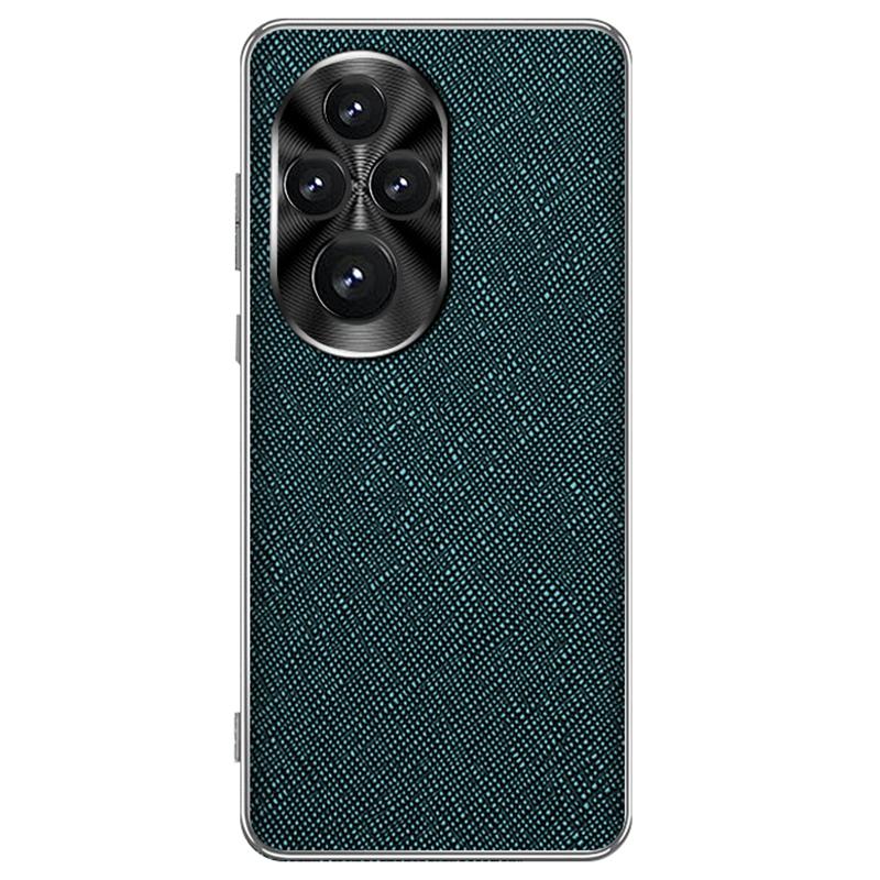 

Чехол для Honor 200 Pro 5G с перекрестной текстурой из искусственной кожи с покрытием из ТПУ Midnight Green