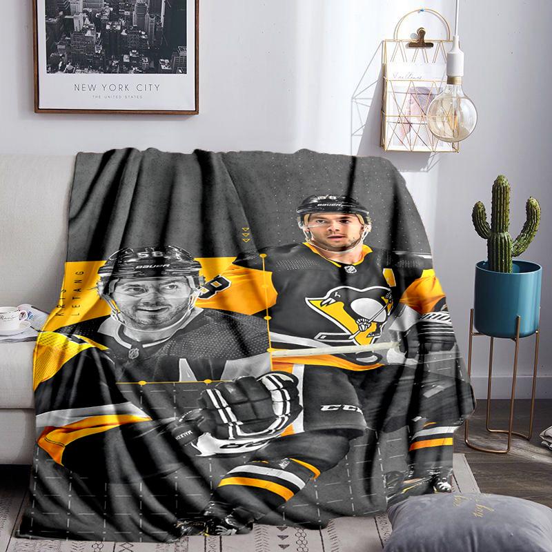 Pittsburgh Hockey Player Crosby Throws Blanket Flannel Blankets Plush for Couch Bed Gifts for Men Women Travel picnic blanket Christmas fan gifts