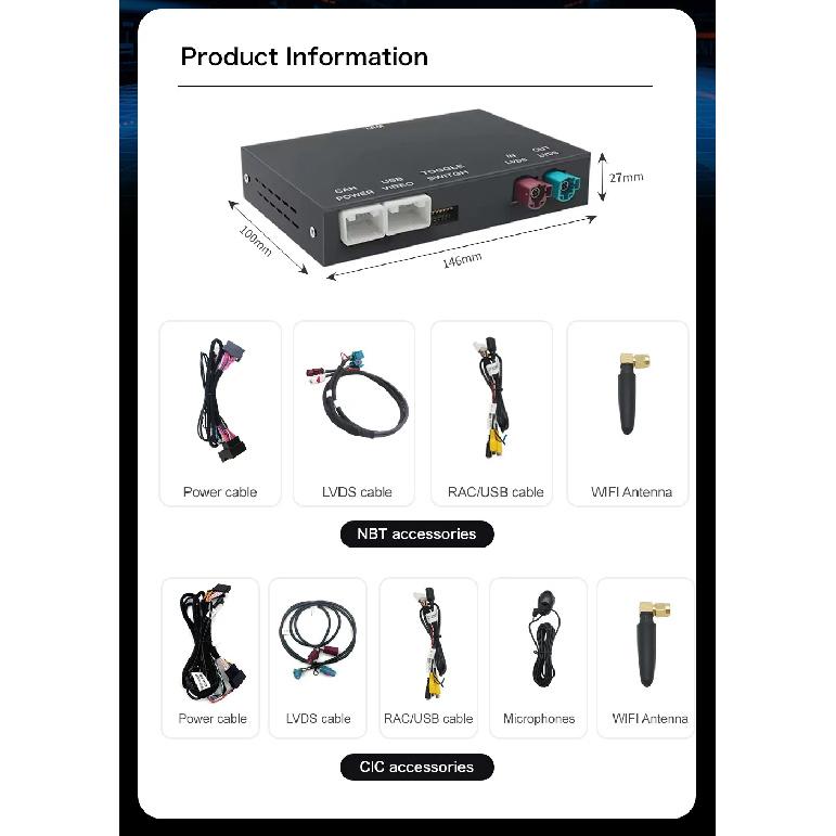 CarPlay Wireless Android Auto For BMW 1 Series F20 F21 2 SeriesF22 F23 F45 CIC/ NBT System Module Navigation Airplay