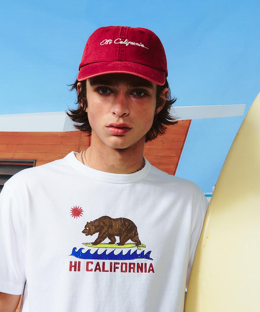 1011 GALLERY Hi California Washed Ball Cap - Red