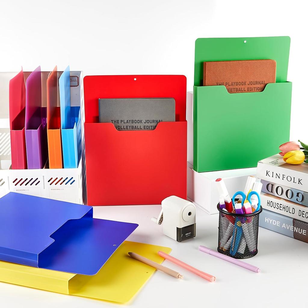 Magnetic Wall File Organizer Magnetic File Holder Refrigerator Magazine Holder for Mail Letters Paper Document Storage Rack