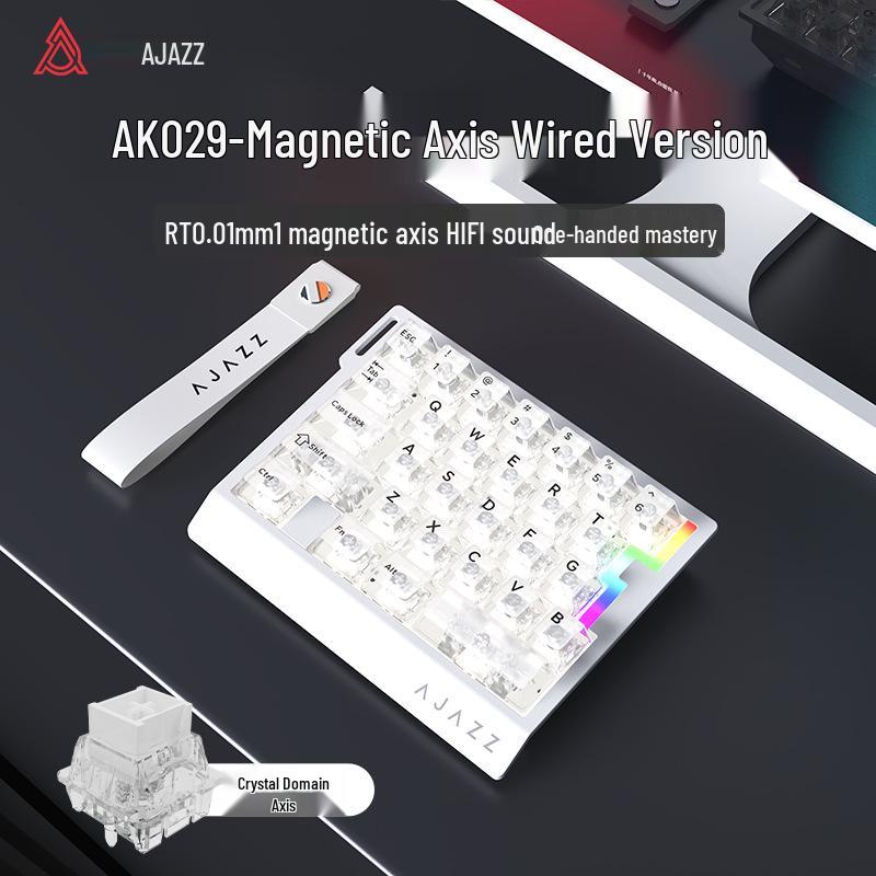 Ajazz AK029 One-Handed Gaming Keyboard, Magnetic Rice Shaft, Hi-Fi, 29 Keys, RGB, Customizable, Hot-Swappable
