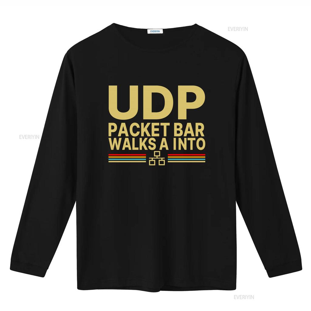 Retro Style UDP Packet Bar Walks A Into Print T Shirt for Men Vintage Washed Stylish Breathable Casual Homme Graphic Fashion