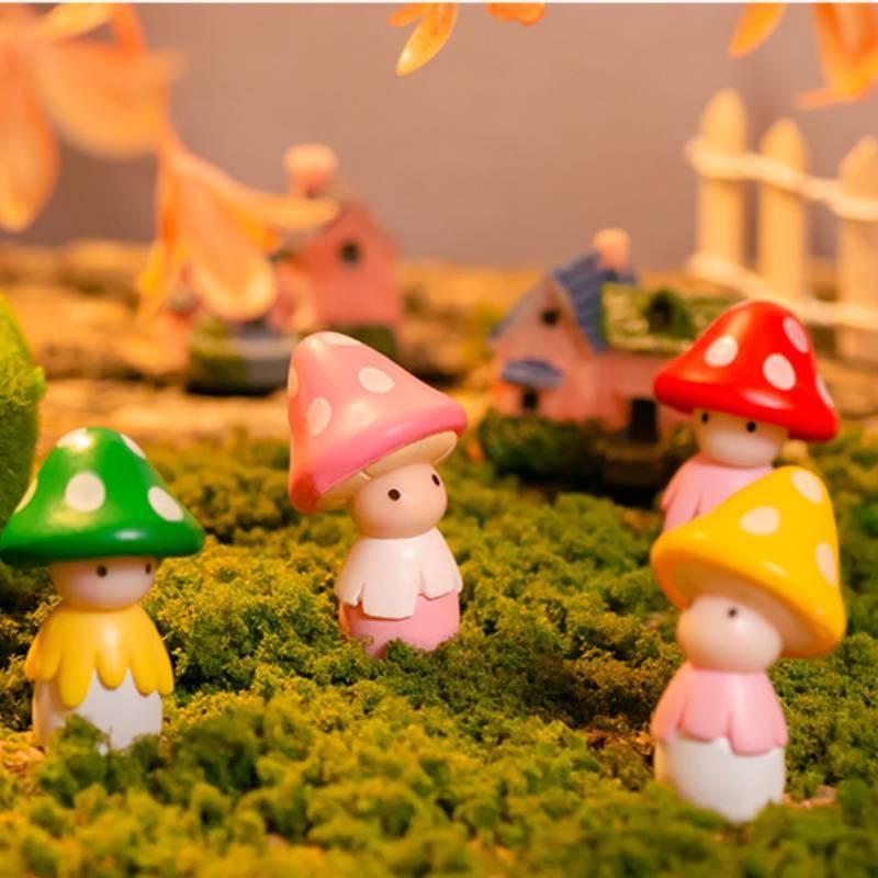 Colorful Resin Mushroom Figurine For Diy Fairy Gardens And Succulent Terrariums