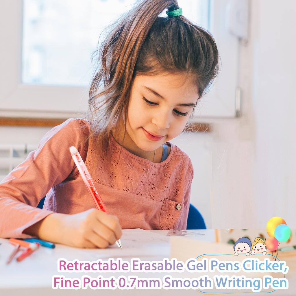 Set of 36 Erasable Gel Pens with Fine Tip for Smooth Writing and Quick Drying Ink Suitable for Students and Office Use