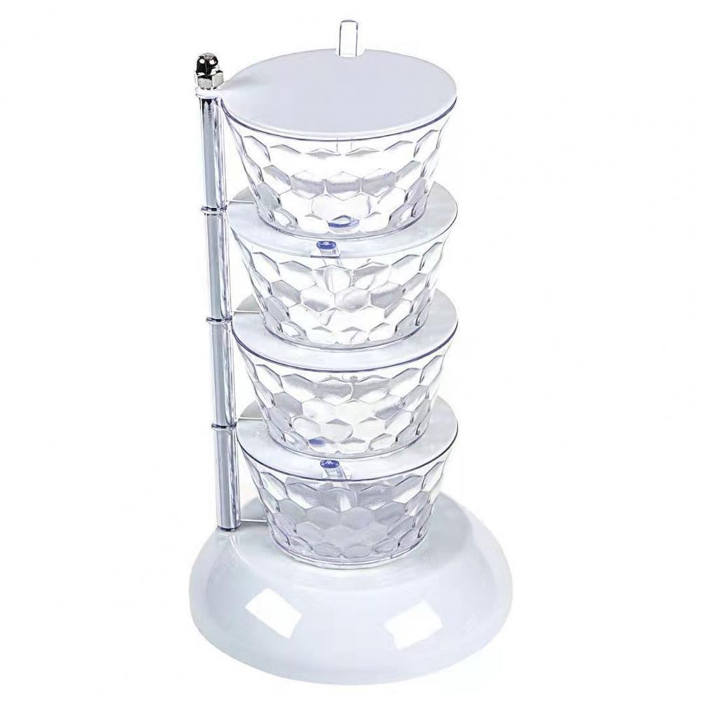 

Многослойный набор для приправ, коробка для домашнего хозяйства, вращающаяся, чтобы взять банку для приправ, кухонный ящик для хранения приправ 4 layers белый