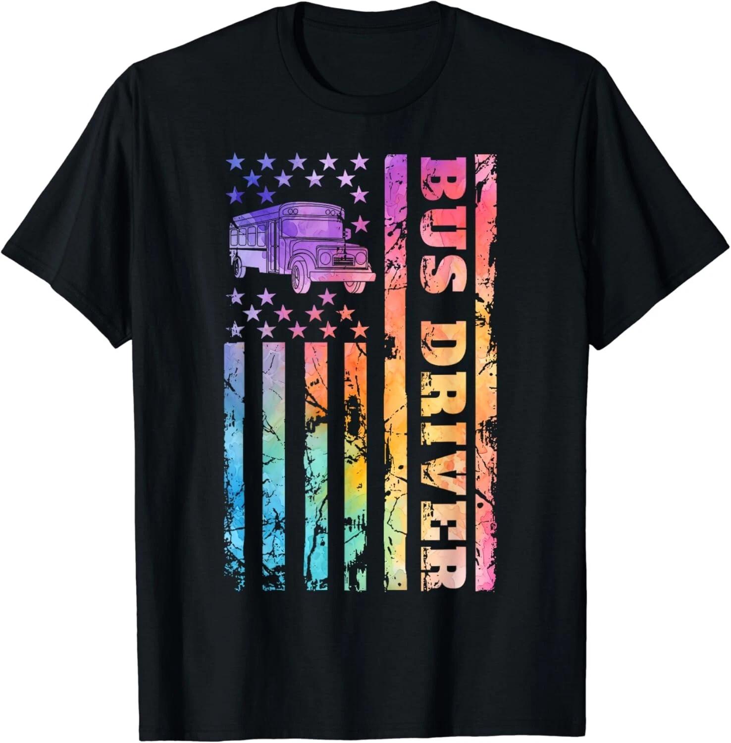 

School Bus Driver 4th of July American Flag Back to School Gift Unisex T-Shirt M