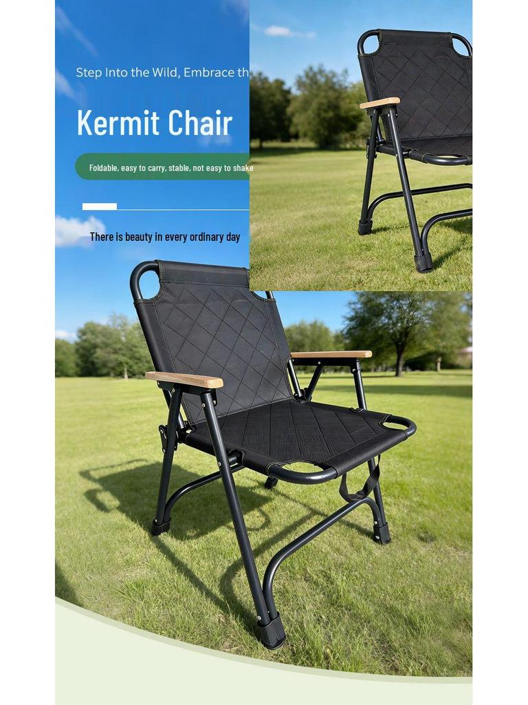 Kermit Outdoor Folding Chair - Padded, Lightweight, Portable Camping & Beach Seat