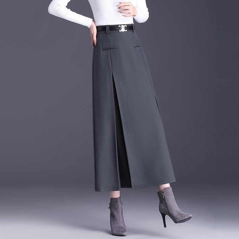 

Юбка-бюст женская весна и осень высококачественная плиссированная длинная юбка Han Dabao юбка однотонная женская маленькая драпировка ощущение тонкости 4XL (recommended weight 141-72.5 kg)