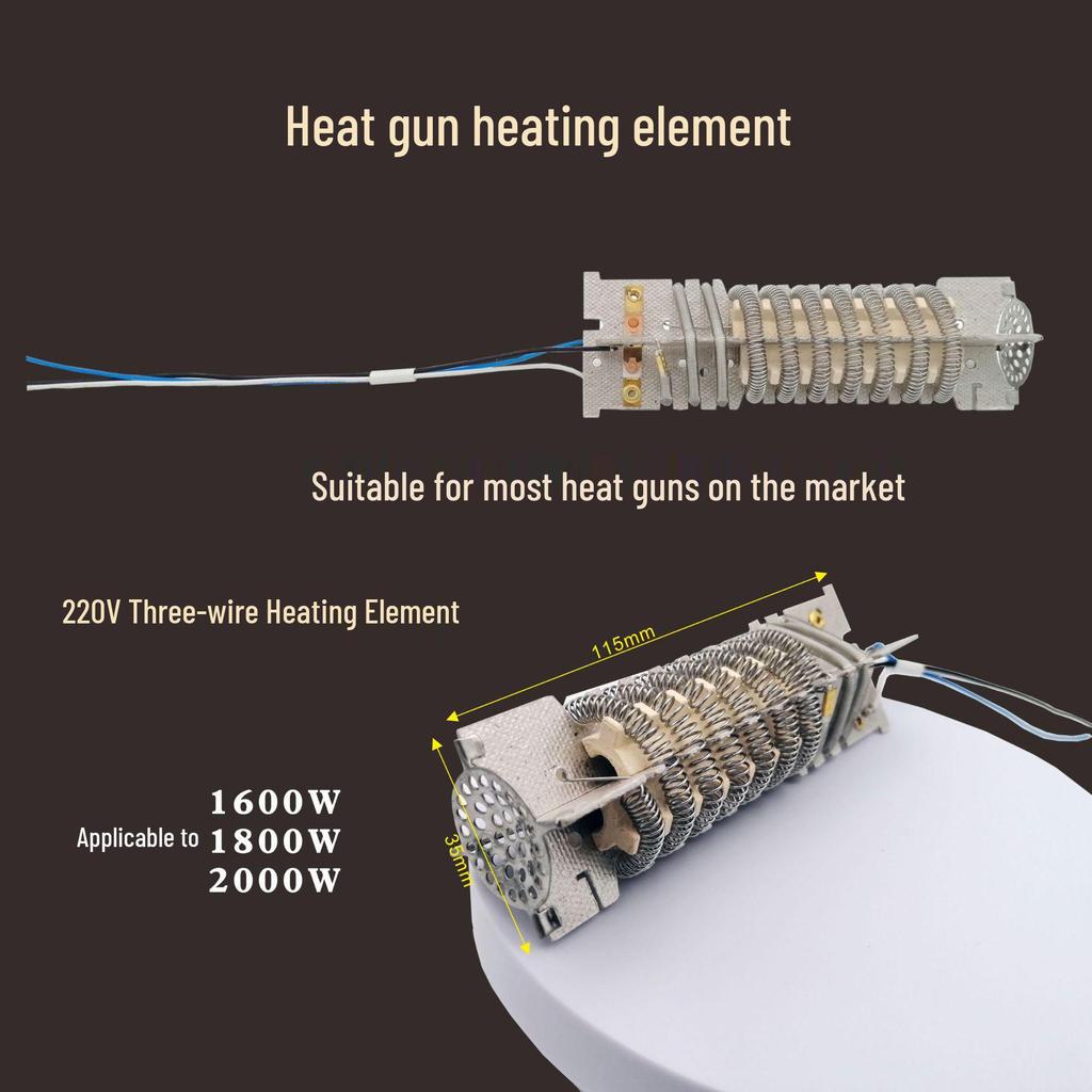 Αξεσουάρ Πιστολιού Θερμού Αέρα 1600W-2000W: Θερμαντικός Πυρήνας, Καλώδιο Ελέγχου Θερμοκρασίας, Φύλλο Μίκας