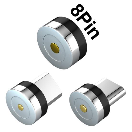 3A magnetisches USB-Kabel, schnelles Aufladen, Typ-C-Micro-USB-Rundkabel für Mobiltelefone