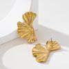 European & American Style Ginkgo Leaf Stud Earrings: Elegant & Fashionable Design for Women