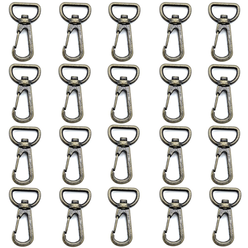 Craft Parts Shop 15mm Antique Gold Snap Clasps (20 pieces) for Shoulder Belts and Keychains