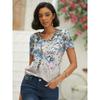 Womens T-Shirts Medical Nursing Uniform Clinical Uniform Woman V-Neck Short Sleeve T Shirt Tops With Pocket Women's Clothing