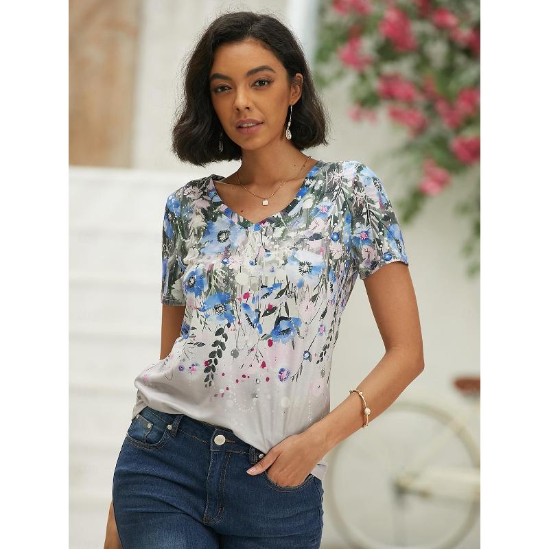 

Жіночі футболки Медична форма для медсестер Клінічна форма Жіноча футболка з V-подібним вирізом та коротким рукавом Топи з кишенею Жіночий одяг XS