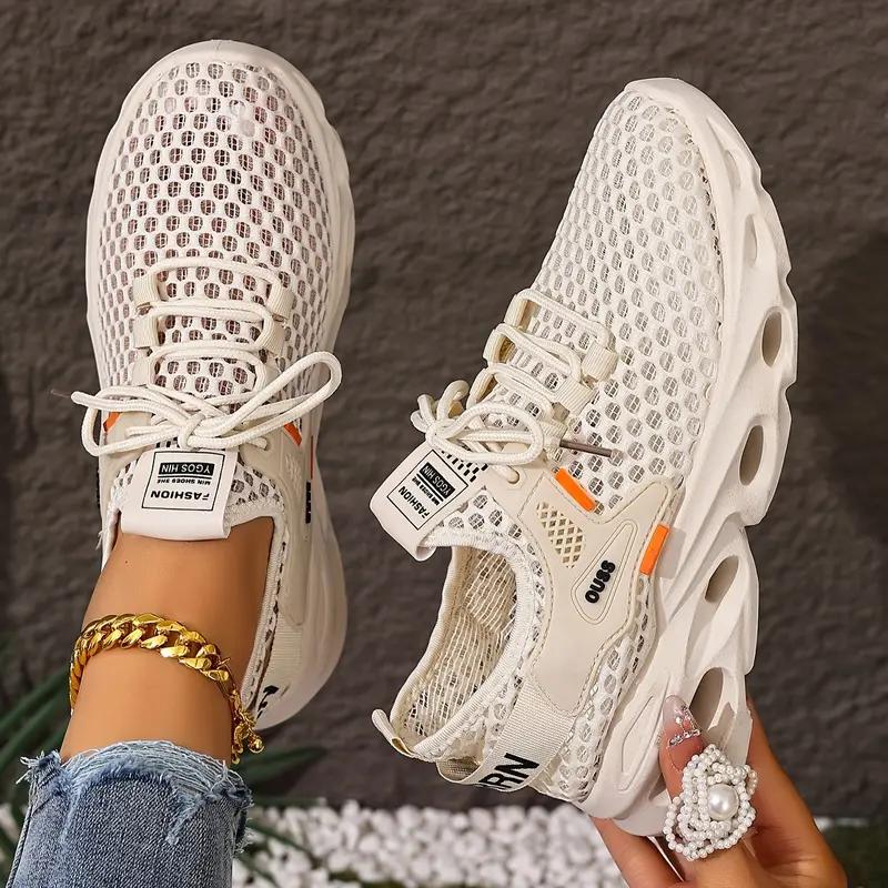 

Женские дышащие сетчатые кроссовки - Легкая повседневная обувь для ходьбы с амортизирующей воздушной подошвой Женские кроссовки, Удобная обувь 41 бежевый