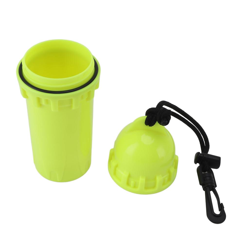 Scuba Diving Snorkeling Dry Box Underwater Waterproof Cylindrical Dry Box with Clip Yellow
