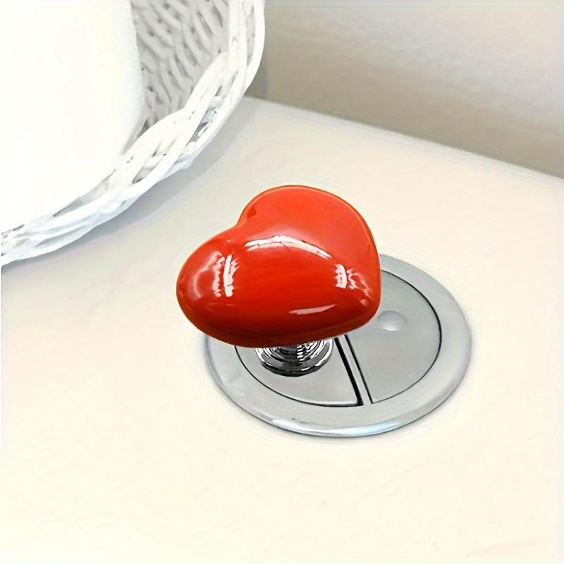 

1pc Heart-Shaped Toilet Press Button, Creative Love Heart Design Push Switch for Bathing Room Tools червоний