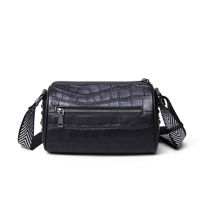 All Match Autumn and Winter New Trendy Leather Shoulder Bag Fashionable Wide Shoulder Strap Casual Crossbody Bag