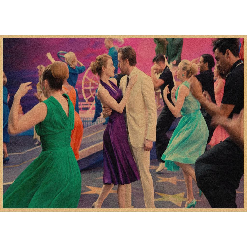 La La Land Retro Music Film Poster - Kraft Paper Wall Decor Mural