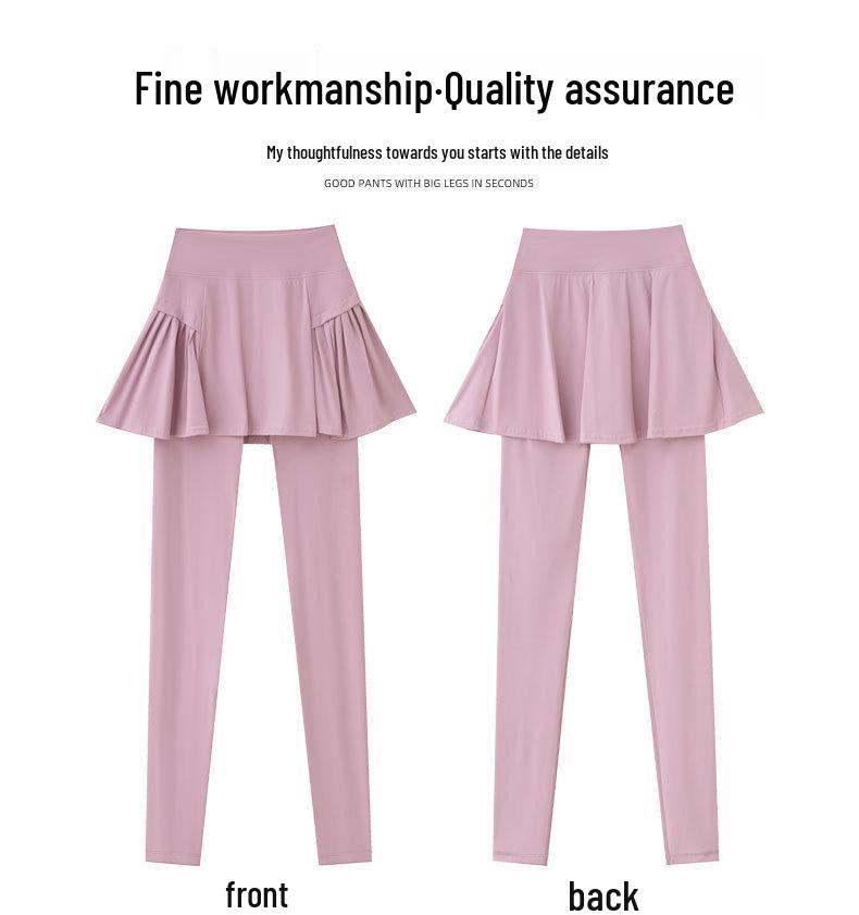 Czarne Kuloty do Jogi z Wysokim Stanem dla Kobiet - Jesień/Zima 2024 Spodnie Długie Dwuczęściowe Imitowane Moda Fitness Odzież Sportowa