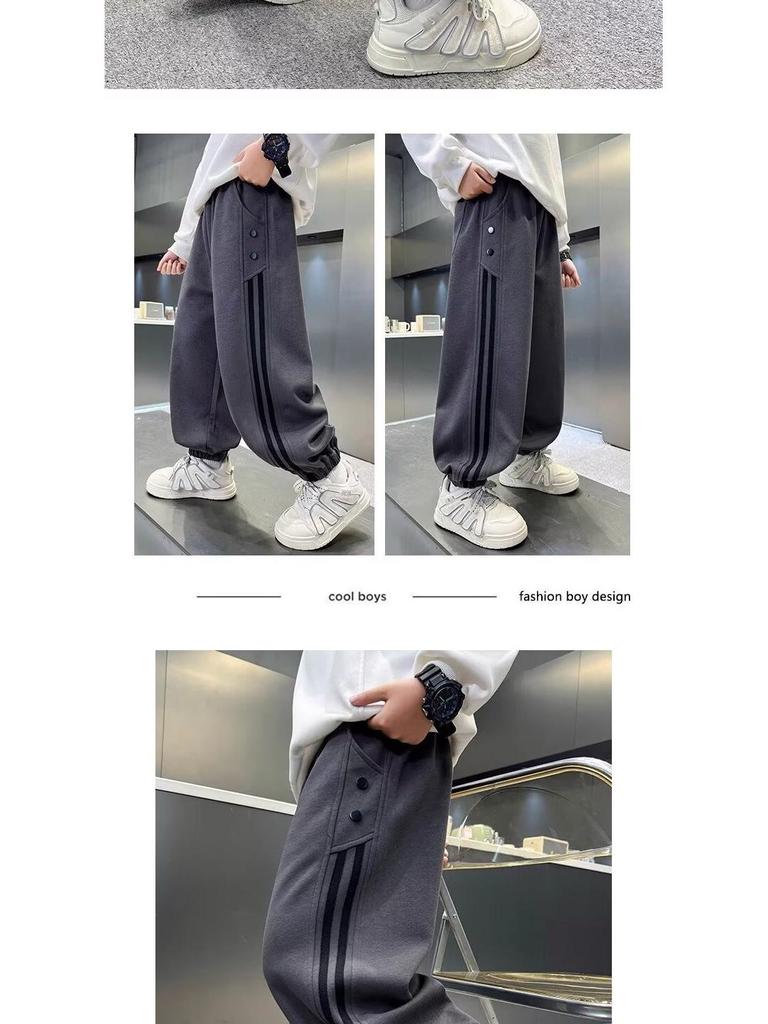 2025 New Style Boys' Korean Autumn Sweatpants - Fashionable Long Sports Pants for Children