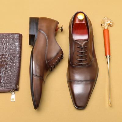Amazon Popular Japanese Leather Shoes Men'S Triple Joint Business Dress British Oxford Shoes