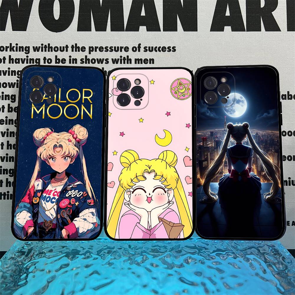 S-Sailors Anime Moon Phone Case For IPhone 17 16 15 14 13 12 Mini 11 Pro Plus Soft Silicone Cover