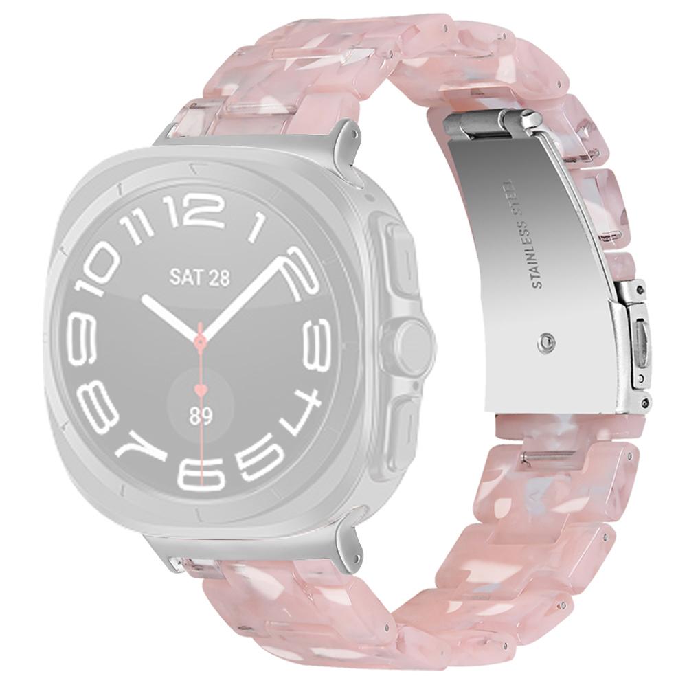 

Acrylic Waterproof Resin Watch Band for Samsung Galaxy Watch8 44mm/40mm/Watch8 Classic 46mm Transparent Pink