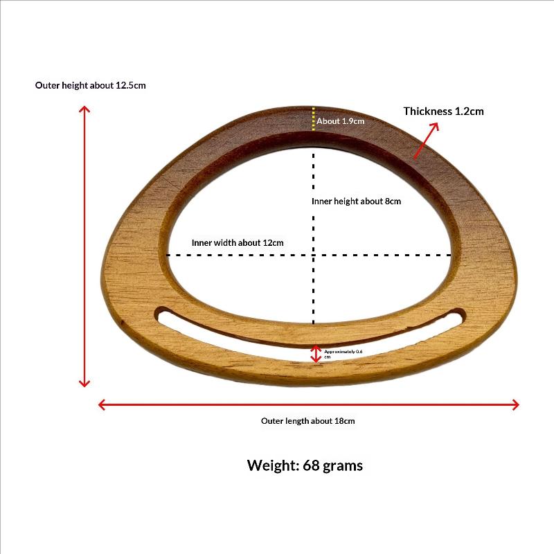 DIY Square Wooden Bag Handle Classic Handbag Purse Straps Replacement for Custom Tote Bag Making Crafts