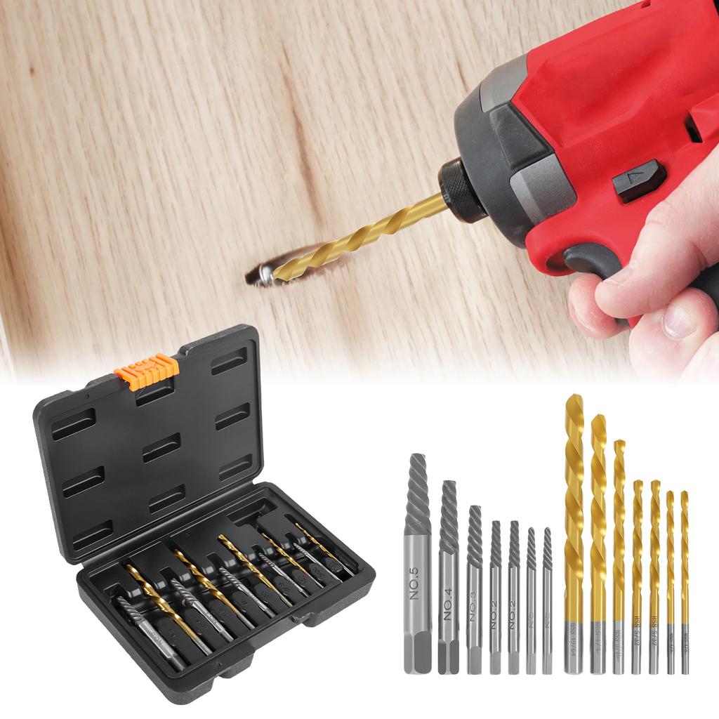 High Speed Steel Screw Drill Bit and Bolt Extractor Set Multifunctional Nut Extractor Enduring Bolt Screw Separator Twist Drill