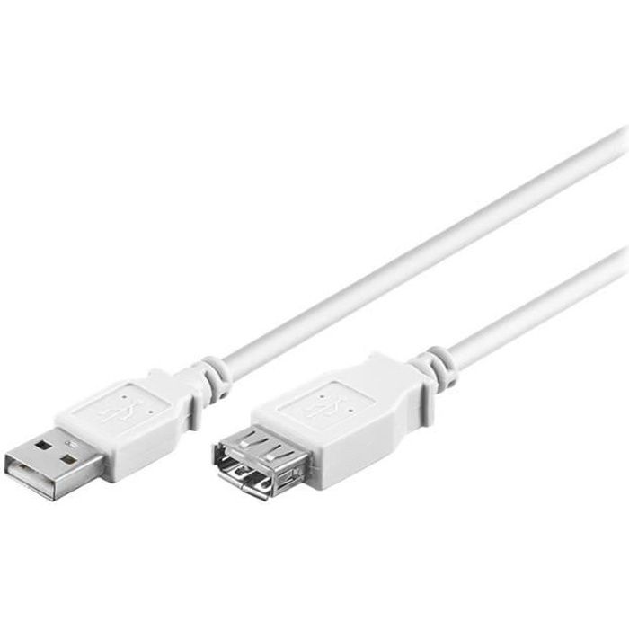 Goobay Rallonge De Câble USB USB (M) Pour USB (F) USB 2.0 1.8 M Blanc