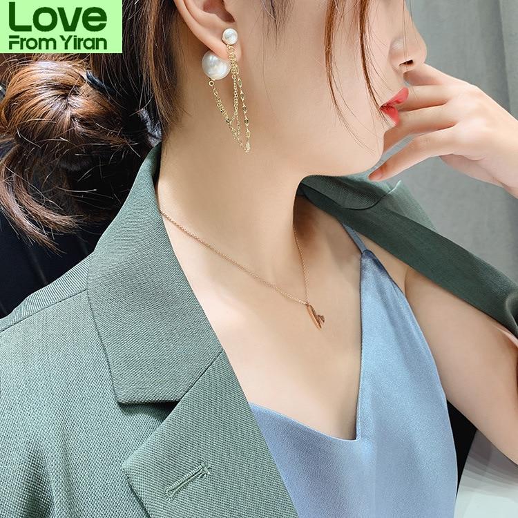 New Pearl Earrings For Women Double Sided Jewelry Personality Korean Earings Bijoux Birthday Gifts