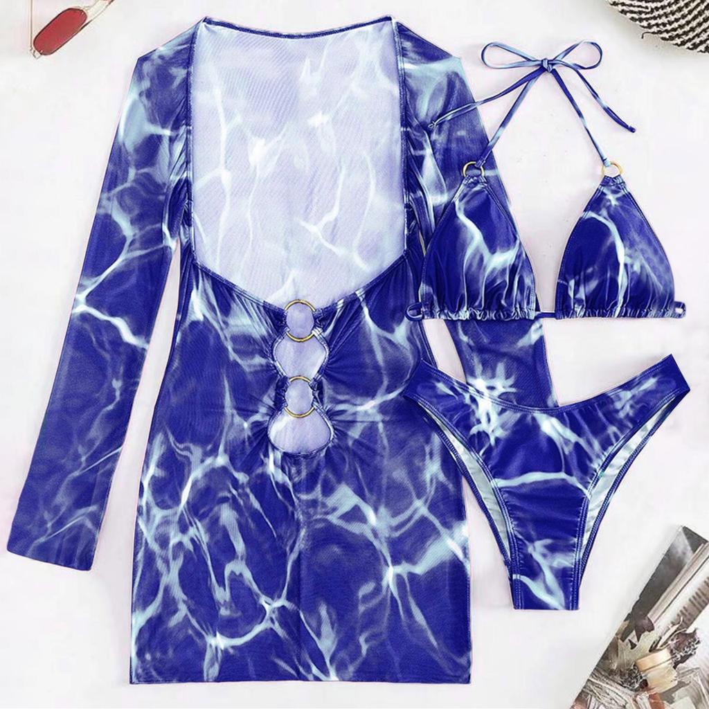 Swimwear Woman 2025 European And New 2025 Bikini Foreign Trade Swimsuit Three Piece Set Long Skirt Split Monokini ropa de mujer