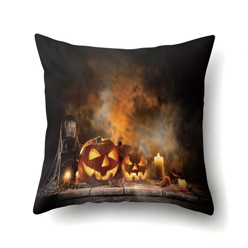 Halloween Pillowcase Car Waist Pillow Pumpkin Sofa Cushion Cover Office Home Living Room Pillowcase
