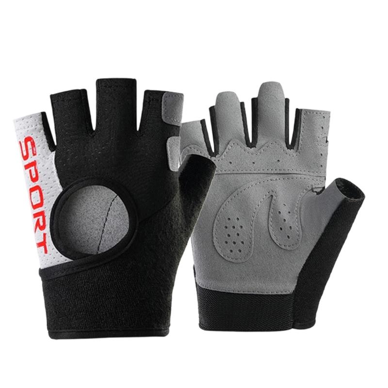 

Cycling Bike Gloves Half Finger Biking Gloves Mountain Bikes Gloves Antislip Shock-Absorbing Padded Breathable Gloves L чорний колір сірий