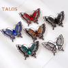 Women Brooch Retro Hollow Butterfly Shape Rhinestone Decor Anti-slip Wear-resistant Suit Coat Collar Hat Scarf Decoration Clothes Pin Prom Party