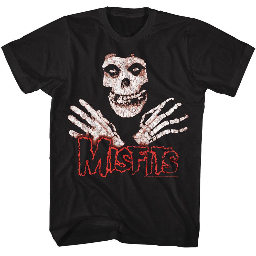 The Misfits Band T Shirt Men039;s Punk Rock Music Official  Skull Hands Black Unisex T-Shirt S