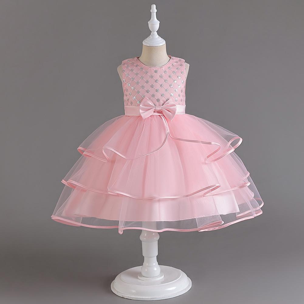 1. Juni Kinder Performance Puffy Kleider Mädchen Mesh Prinzessin Kleider Blumenmädchen Hochzeit Walking Weihnachtskostüme