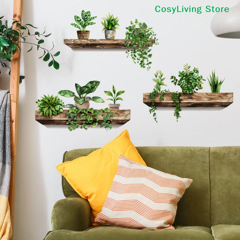 Removable DIY Wall Art Creative Wall Stickers Potted Plant Decals Self-adhesive Wall Mural Home Decoration Accessories