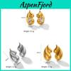 Geometric Water Drop Titanium Steel Earrings With Gold Finish For Ladies