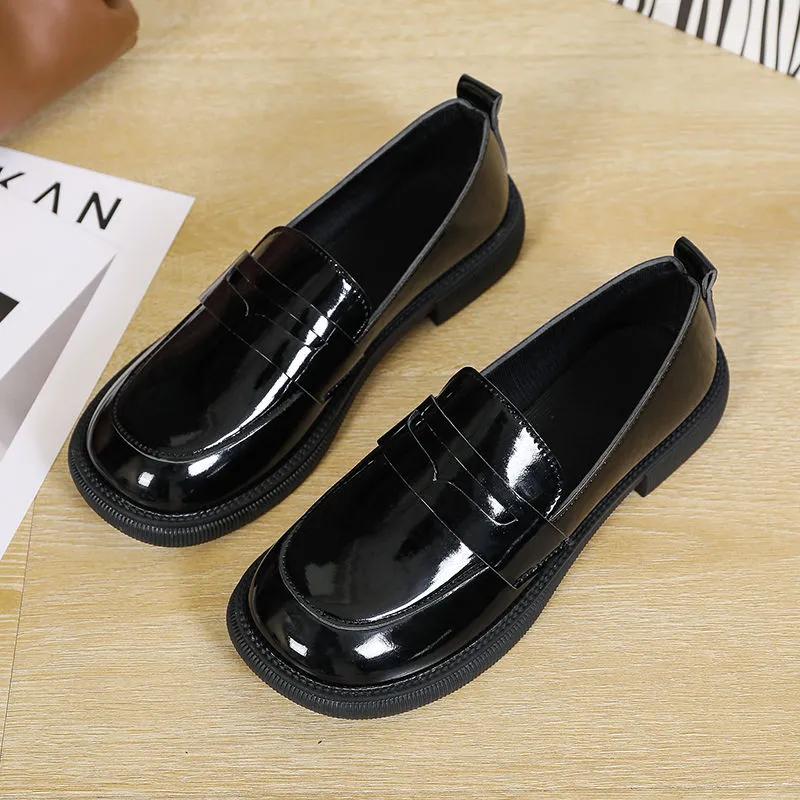 Chaussures de travail JK Petites chaussures en cuir Étudiantes Polyvalentes Printemps et Automne Petites chaussures en cuir