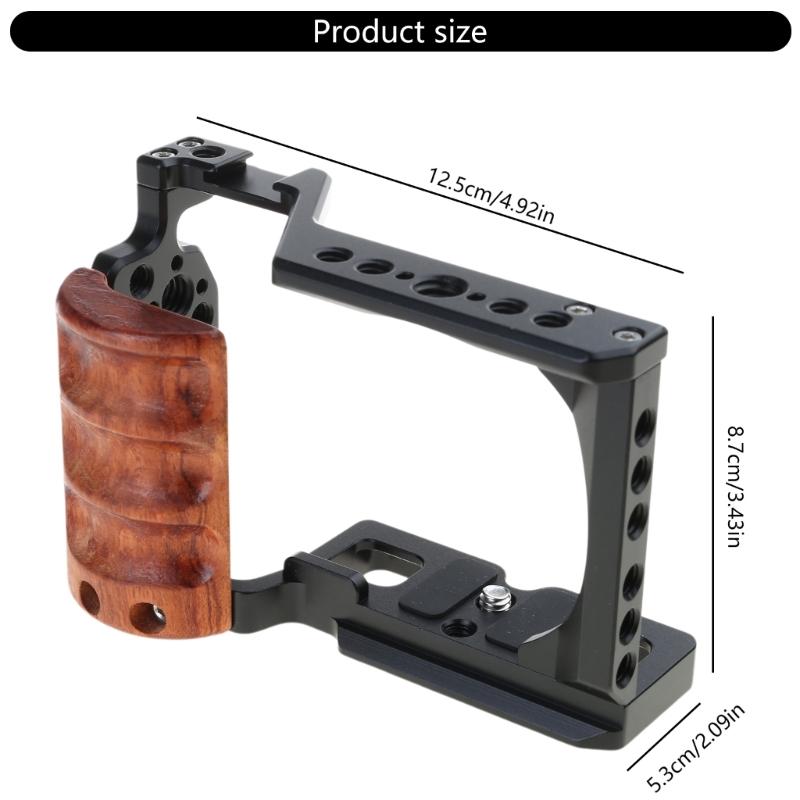 Metal Cage with Wood Handle for Song zve10 Video Shootings Accessories Cold Shoe Mics Light Extension