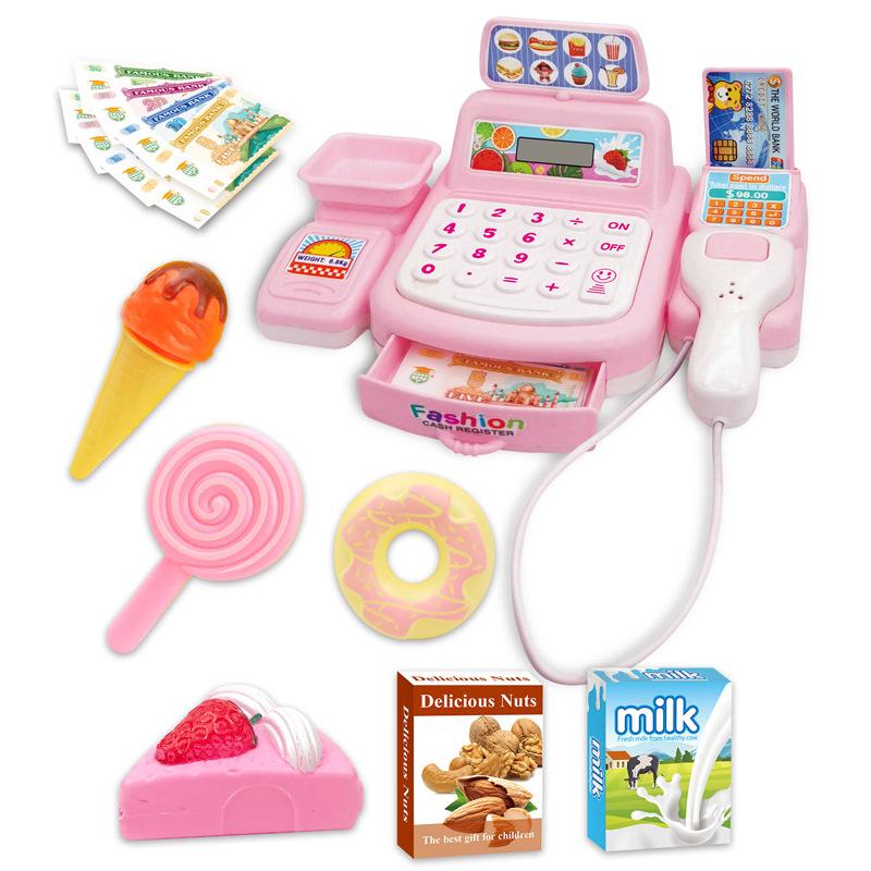 Simulation Shopping Cash House Toys Electronic Game Lighting And Sound Effects Supermarket Cashier Toys For children Gifi