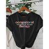 Women'S Casual "Occupational Therapy" Graphic T-Shirt - Short Sleeve Crew Neck, Light Blue, Summer & Spring Top with Cartoon Print,