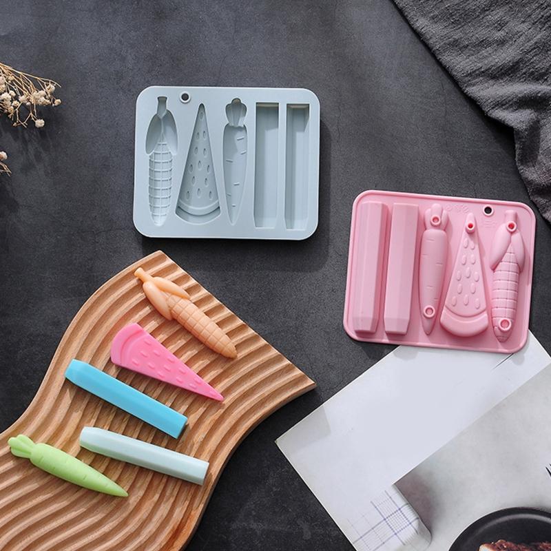 Painting Crayon Silicone Mold Baby Drawing Pencil Cupcake Chocolate Fondant Mould Cake Decorating Tools Candy Clay Molds