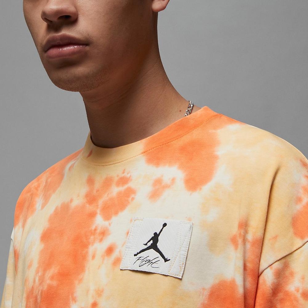 Jordan American Retro Dopamine Wash Tie-Dye Logo Print Casual Round Neck Short Sleeve Drop Shoulder T-Shirt Men Tops Orange DX9584-112